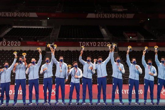 El vóley de Argentina, en el podio de los Juegos Olímpicos de Tokio 2020.