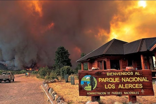 El incendio en el Parque Nacional Los Alerces comenzó el 25 de enero.