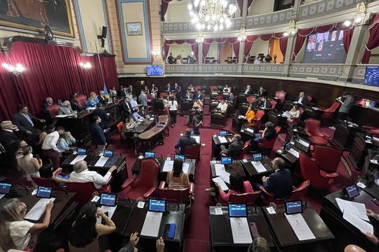 Senado bonaerense sesionando este martes. 