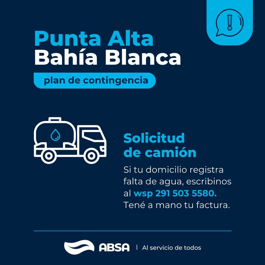 El plan de ABSA para que no falte agua en Bahía Blanca y Punta Alta este verano