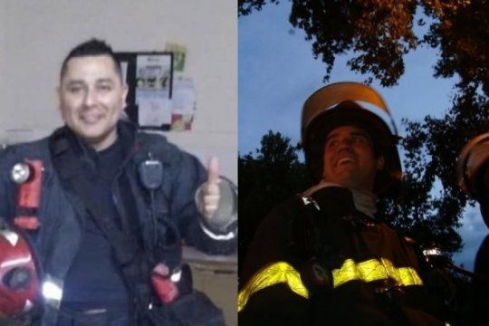 Maximiliano Firma Paz y Ariel Gastón Vázquez, los bomberos fallecidos en el incendio (Fotos: Facebook)