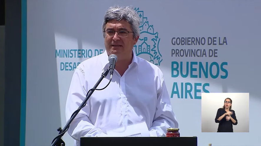 El ministro Javier Rodríguez acompañó a Axel Kicillof en la inauguración