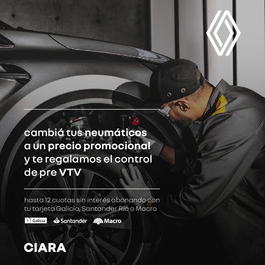 Cambi&aacute; tus neum&aacute;ticos en un Taller de Autos Ciara y disfrut&aacute; de un control pre VTV.