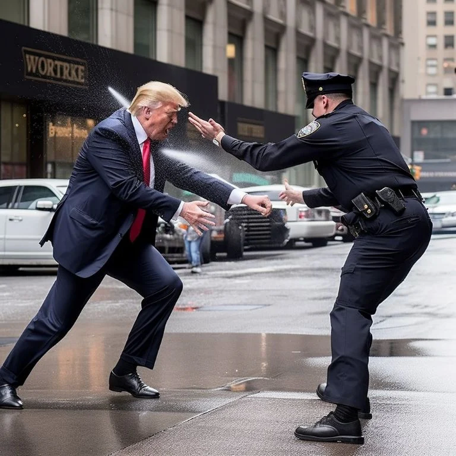 Imágenes de Inteligencia Artificial de un supuesto Donald Trump siendo arrestado en Nueva York 