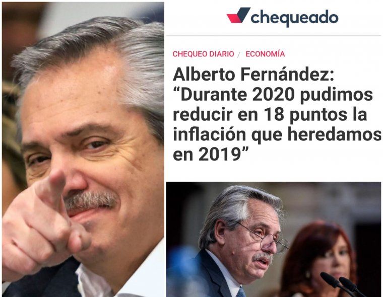El Presidente Alberto Fernández le respondió a Chequeado sobre los números de inflación de 2020 en relación a 2019 