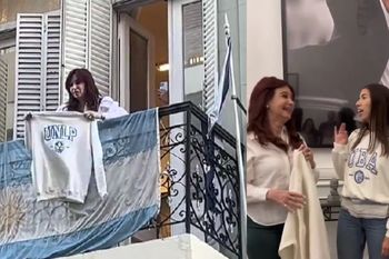 Cristina Kirchner recibió el buzo de la UNLP que es furor en las redes.