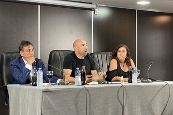 Diputados del Frente de Todos en conferencia de prensa sobre juicio político a Julio Conte Grand.