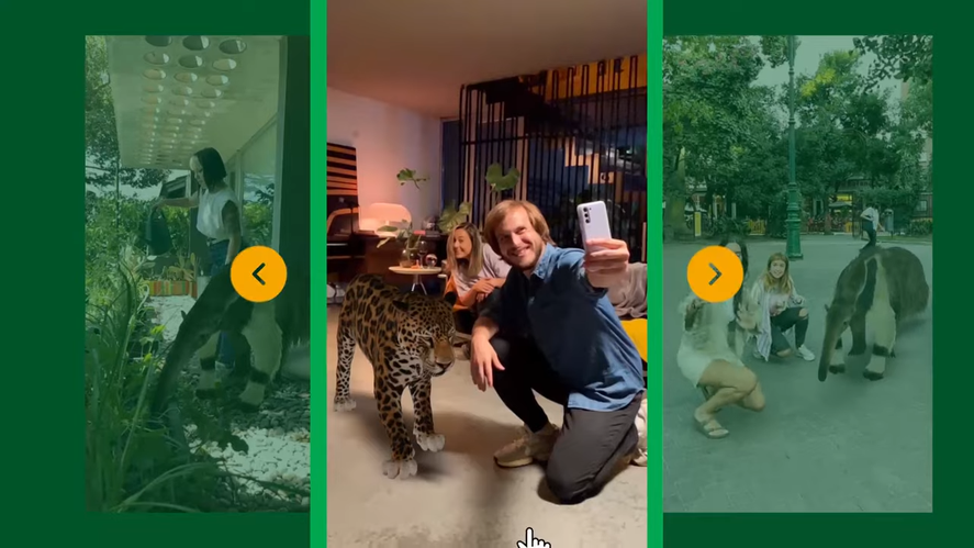 Utilizando un celular o tablet, los usuarios podr&aacute;n ver dos animales en realidad aumentada: a un yaguaret&eacute; y al oso hormiguero.