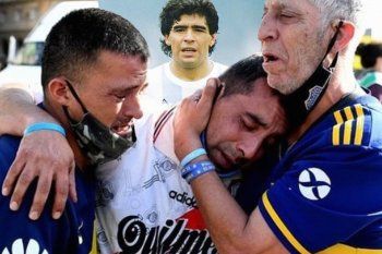 La despedida de Maradona y uno de sus últimos milagros, unir las camisetas de todos en un llanto.