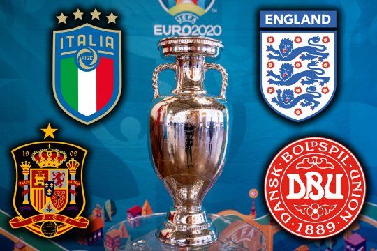 Italia vs. España e Inglaterra vs. Dinamarca, las Semifinales de la Eurocopa.