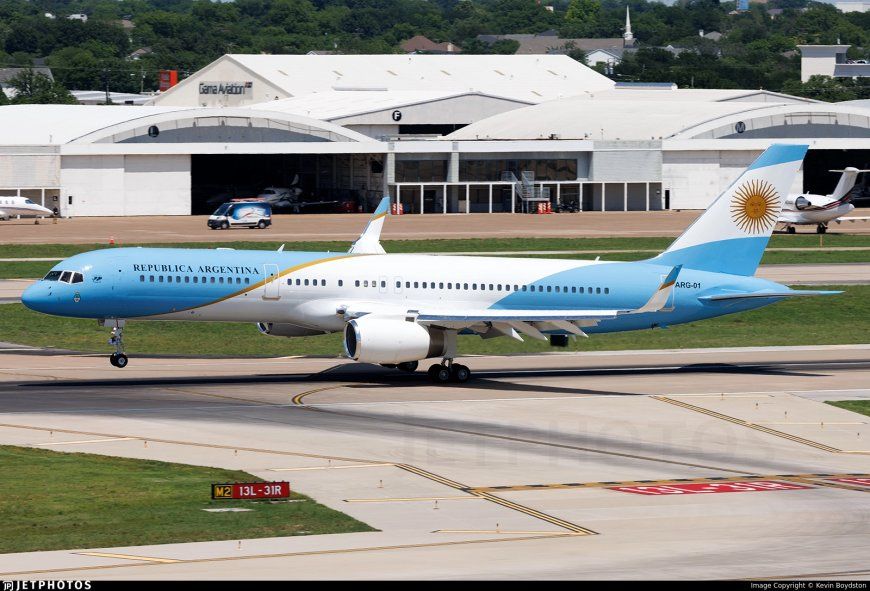 El nuevo avión presidencia, Argentina 01, con el que se reemplazó al Tango 01.