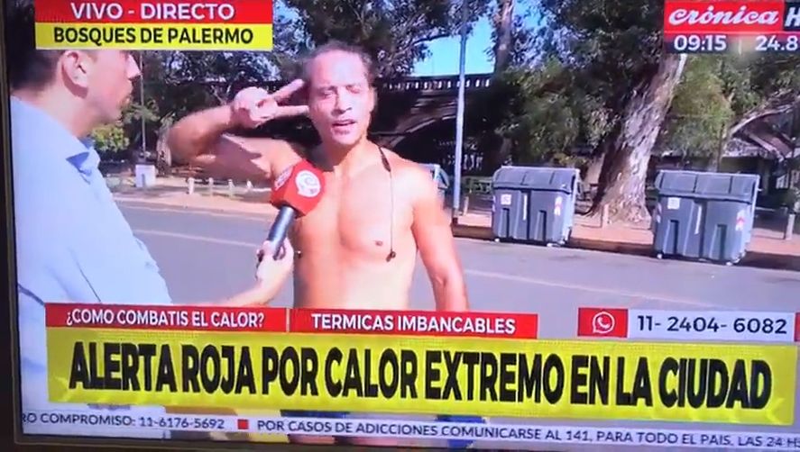 Ocasional runner en Palermo invitó a acto kirchnerista en Crónica TV