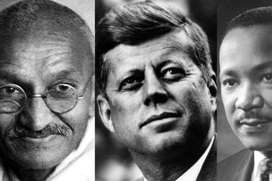 Mahatma Gandhi, John F. Kennedy y Martin Luther King fueron víctimas de magnicidios