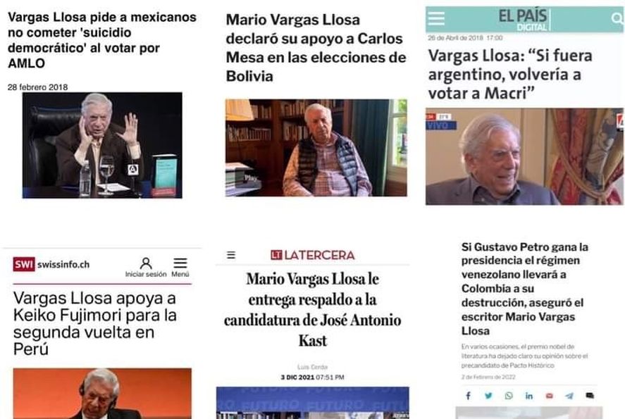 Que mal la debe estar pasando Mario Vargas Llosa