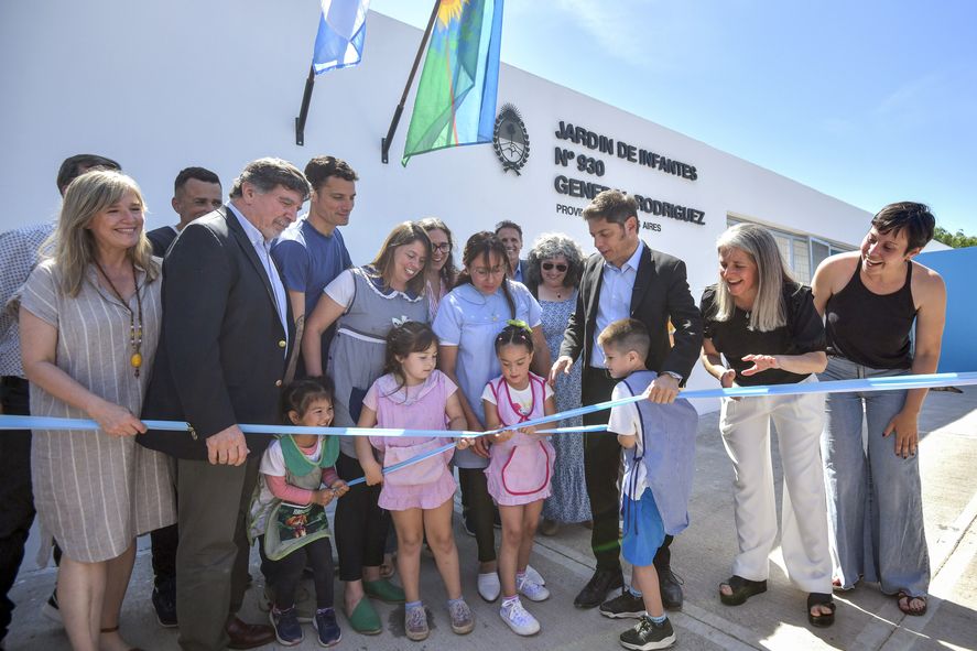 Desde General Rodríguez, Axel Kicillof dejó inaugurado un Jardín y refutó el 