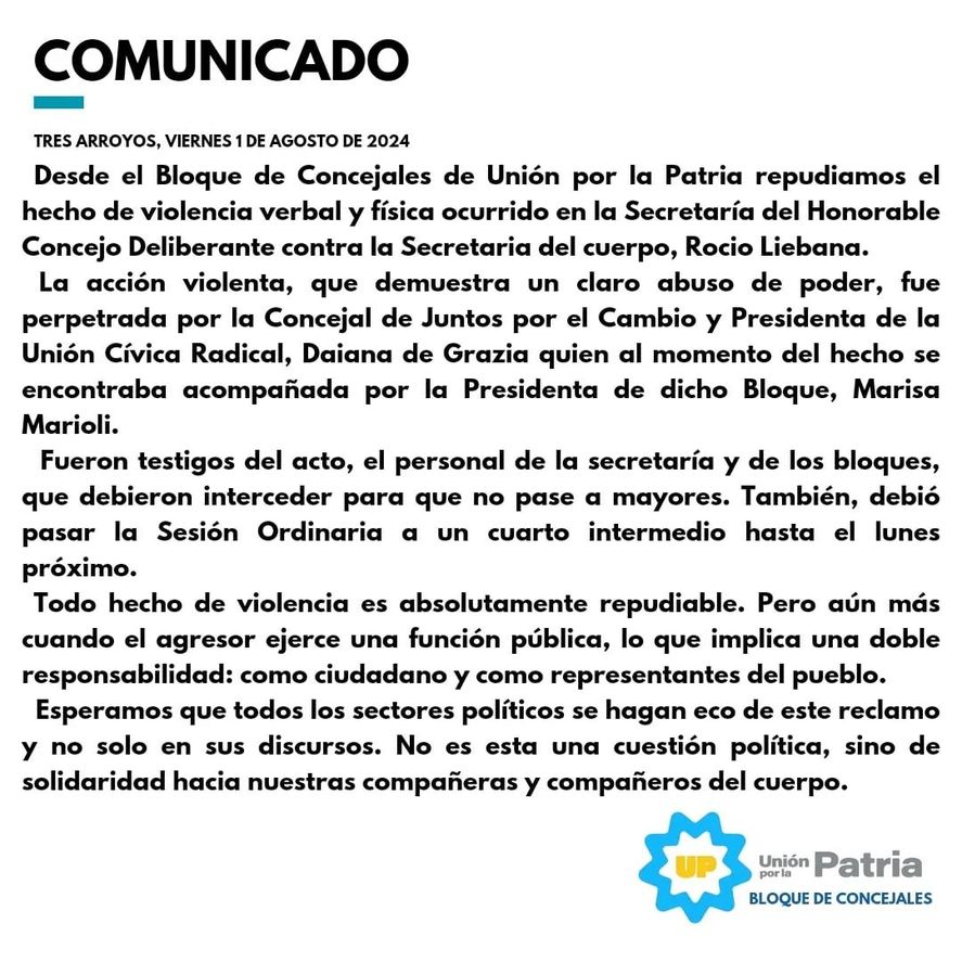 Escándalo en Tres Arroyos: Sesión del HCD suspendida, denuncias por agresión física y acusaciones cruzadas