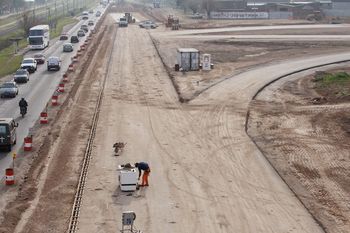 Obras en la autopista Presidente Perón