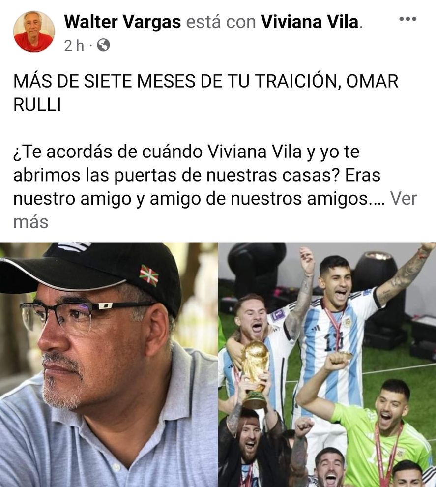 La publicación en Facebook de la estafa que denuncian dos periodistas platenses haber sufrido de parte del padre del arquero de la selección y ex Estudiantes de La Plata