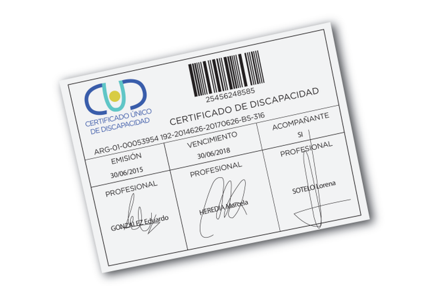 Las personas con discapacidad puedan acceder a diversas prestaciones con el Certificado Único de Discapacidad (CUD).