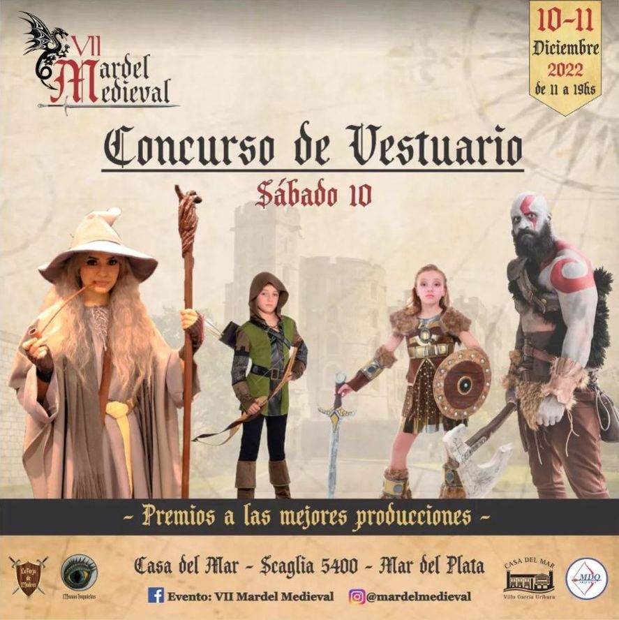 La VII edici&oacute;n del festival Medieval en Mar del Plata se realizar&aacute; en la Casa del Mar durante el s&aacute;bado 10 y el domingo 11 de diciembre.