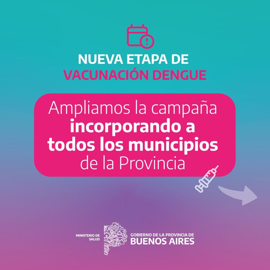 A partir de este martes 28 de noviembre se envían nuevos turnos para la vacuna contra el dengue.