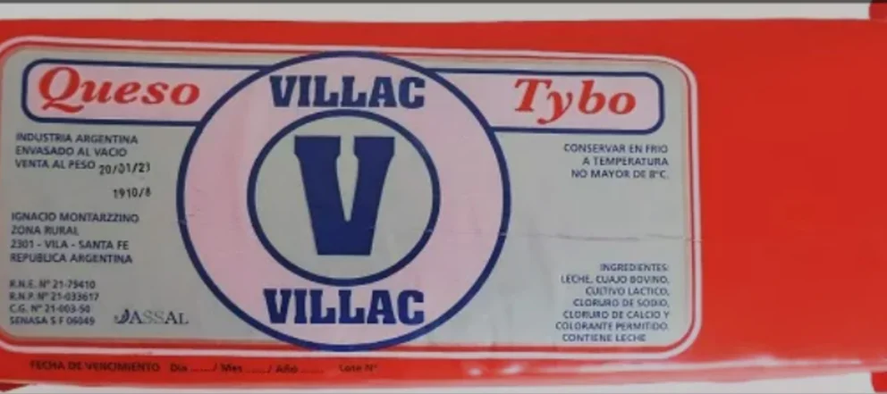 Anmat prohibi&oacute; la venta del queso tybo de la marca Villac