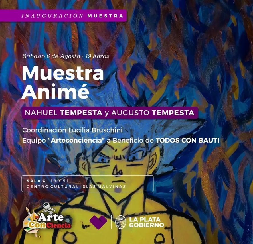 Muestra Animé se inaugurará el sábado 6 de agosto en el Centro Cultural Islas Malvinas de La Plata 
