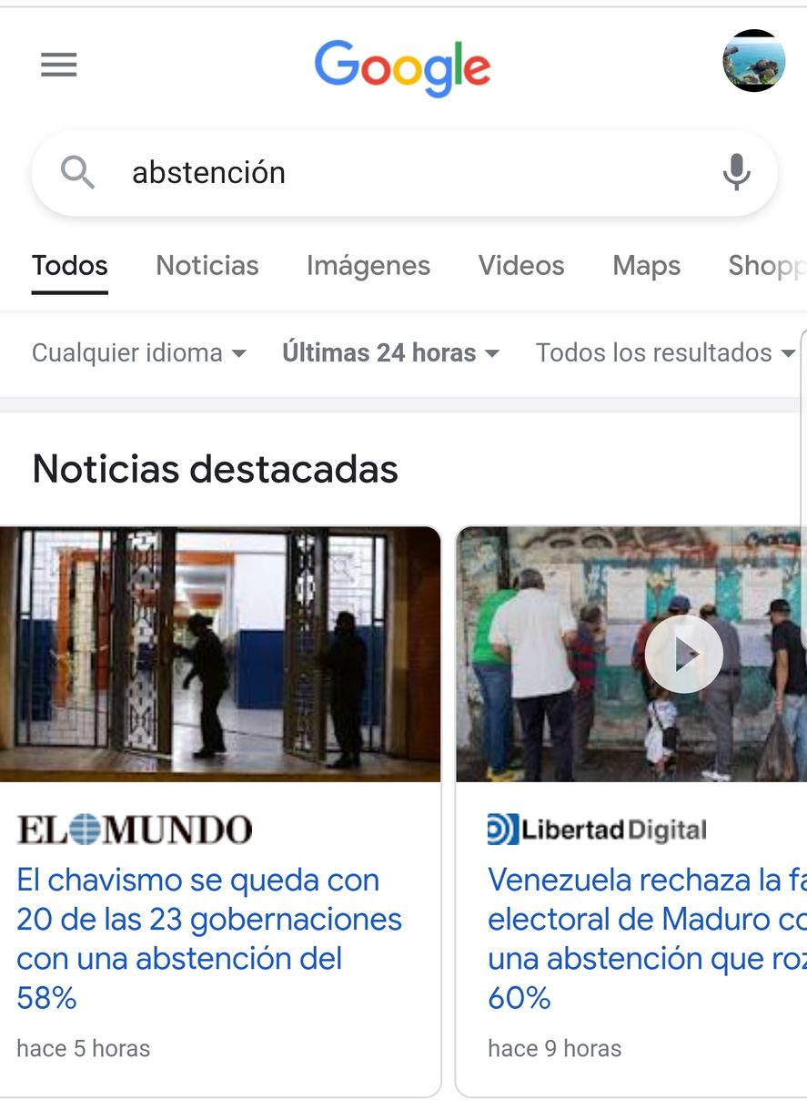 Al Googlear abstención solo aparecen menciones a Venezuela