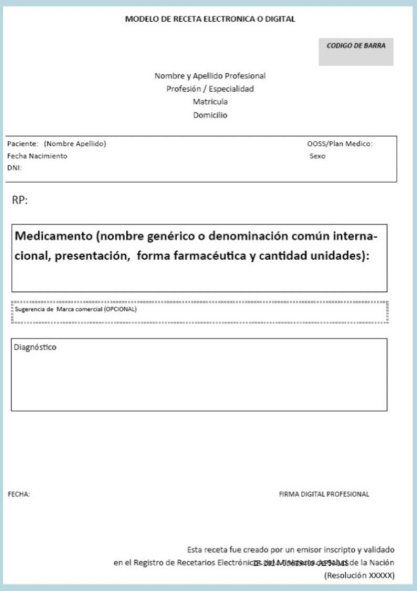 As&iacute; debe ser la receta electr&oacute;nica que desde el primero de enero entr&oacute; en plena vigencia.