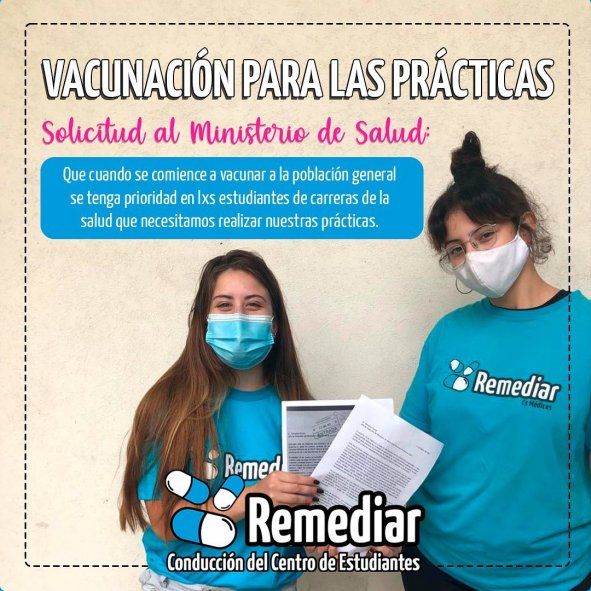 La Plata: Estudiantes de medicina piden prioridad para vacunarse
