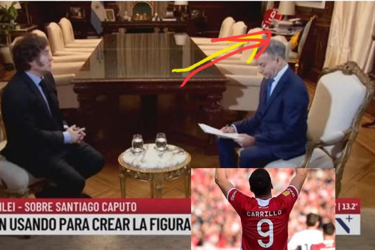 la camiseta de guido carrillo en el despacho de javier milei desata teorias y polemicas