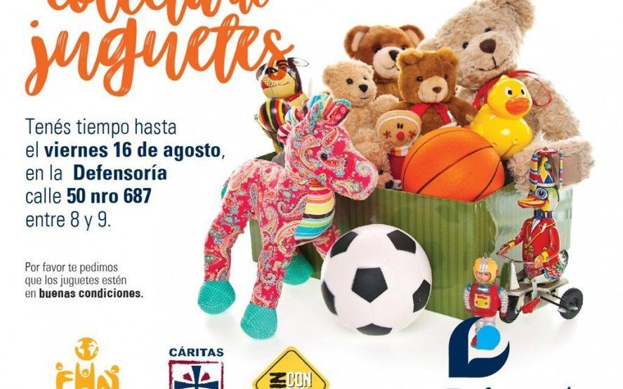 Se acerca el Día del Niño y la Defensoría organiza una coleta de juguetes