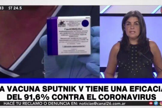 La periodista anti vacuna del Canal 26 que cuestiona la eficacia de la Sputnik 