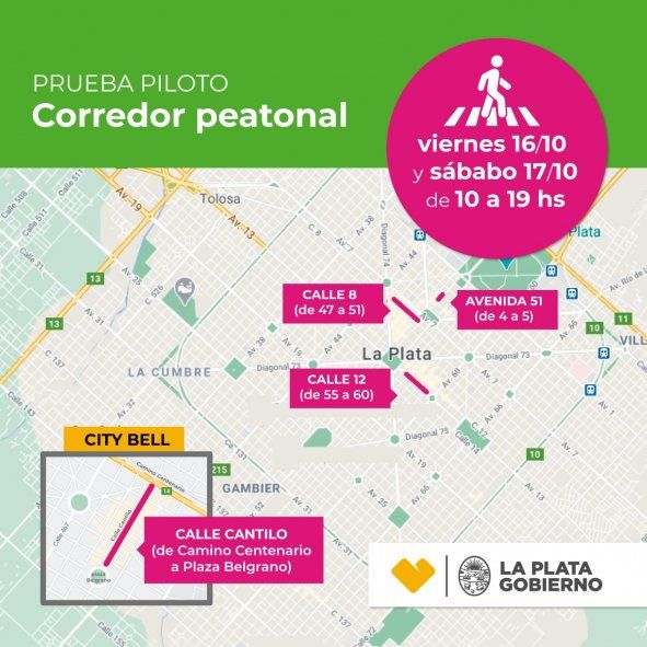 As&iacute; ser&aacute; el corredor peatonal por el D&iacute;a de la Madre en La Plata