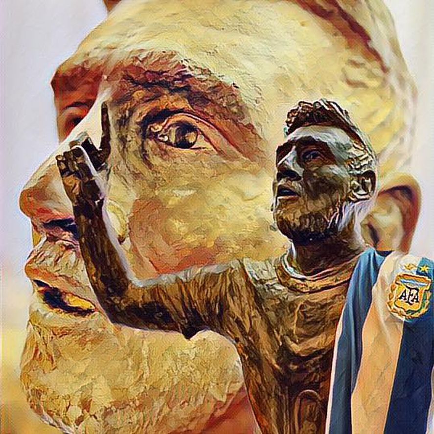 La estatua de Lionel Messi fue un pedido de l fanático Hugo Nicoli al escultor Víctor Hugo Coluccio.