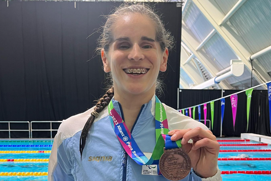Nadia Báez ganó la medalla de bronce en la 3ra jornada del Mundial de Natación Adaptada.