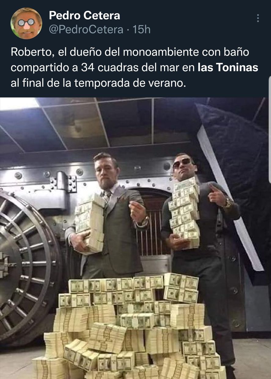 Las burlas a Las Toninas se da específicamente para remarcar la quita del subsidio a la compra en cuotas de viajes al exterior
