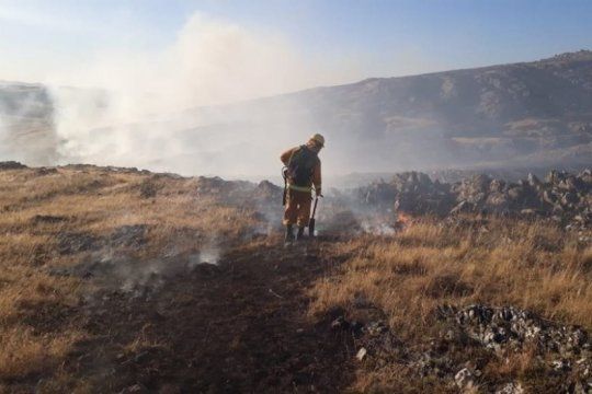 un incendio quemo 10 mil hectareas en pringles y aseguran que el fuego ya esta controlado