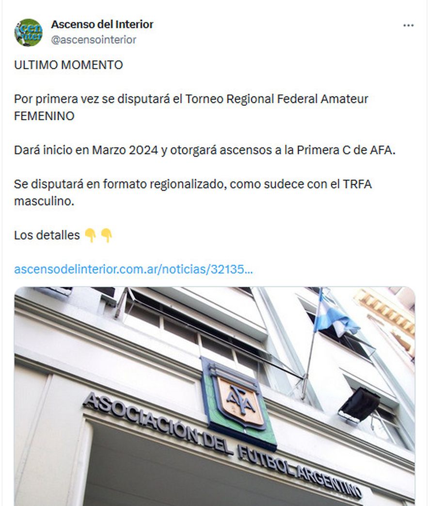 El f tbol femenino tendr lo que todo el interior reclama para el