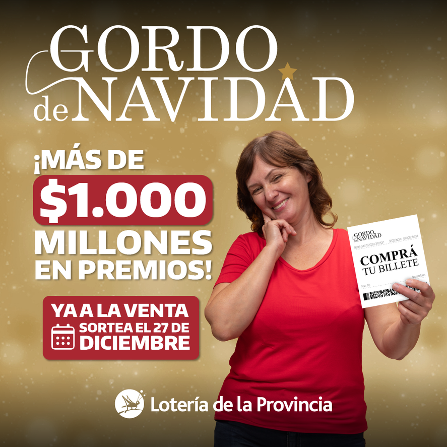 En diciembre se realizar&aacute; el cl&aacute;sico sorteo del "Gordo de Navidad" y este a&ntilde;o el premio ser&aacute; de $1.074 millones de pesos.