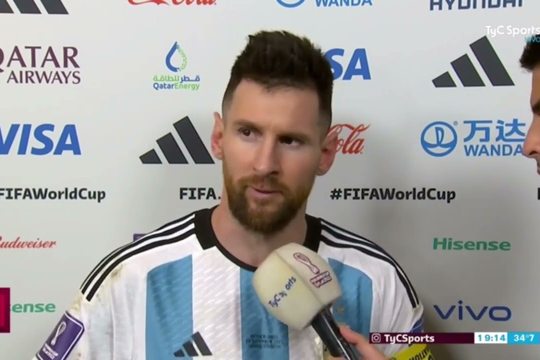 Messi en el Mundial Qatar 2022 luego del partitdo frente a Países Bajos.