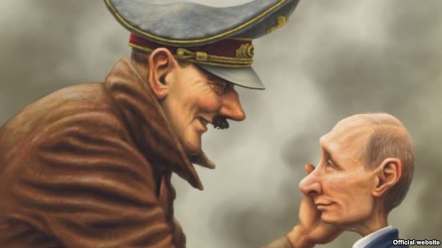 Un meme de Hitler y Putin en la cuenta oficial de Ucrania en Twitter
