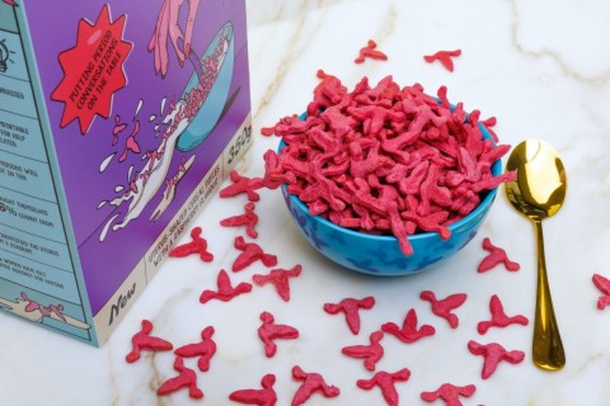 Cereales con forma de útero para concientizar sobre menstruación