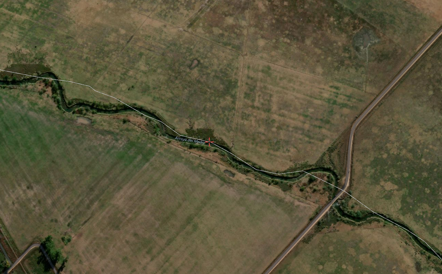 Captura satelital de un tramo del Arroyo del Medio.