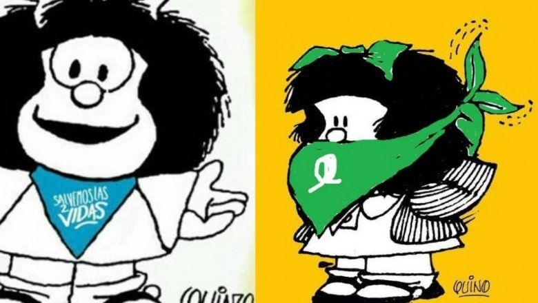 Le pusieron el pañuelo celeste a Mafalda y Quino salió al cruce: “No refleja mi posición”