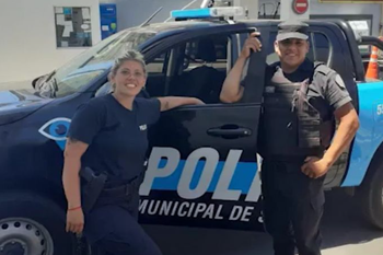 Laura Pagani y Diego Carrizo, los policías de San Miguel que salvaron a una bebé.