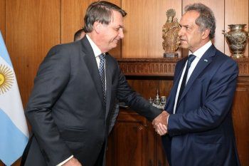 Daniel Scioli, embajador argentino en Brasil, junto a Jair Bolsonaro