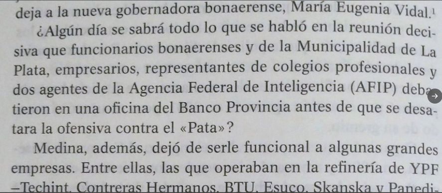 Fragmento del libro del periodista Hugo Alconada Mon, que hace tres años relataba con precisión los hechos que ahora se vieron en el video de la AFI