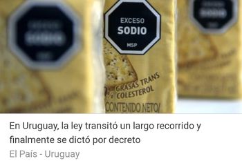 Con alguna diferencia, así son los octógonos del etiquetado frontal en Uruguay. Los lácteos de La Serenisima no se producen en aquel país. 