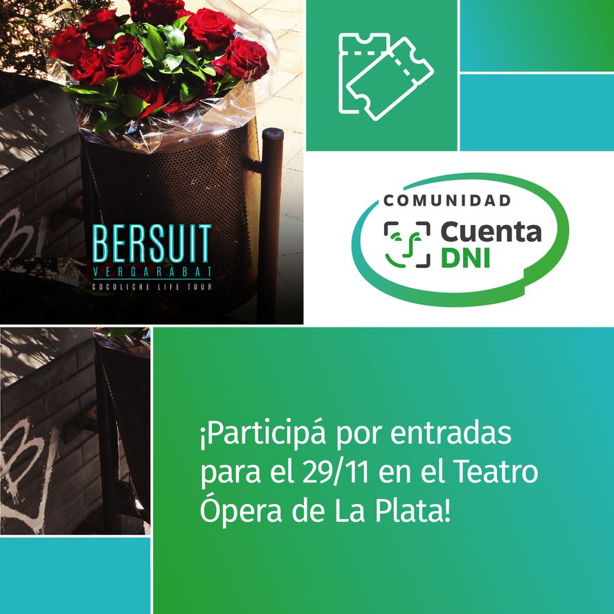 El Banco Provincia sortea entradas para el show de Bersuit Vergarabat en el Teatro Ópera de La Plata.